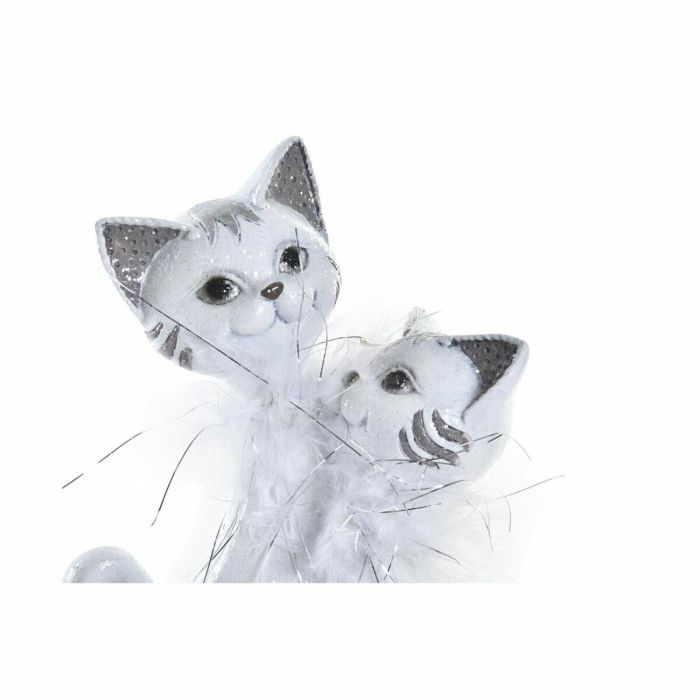 Figura Decorativa DKD Home Decor Blanco Resina Gatos (15 x 10 x 29 cm) 2