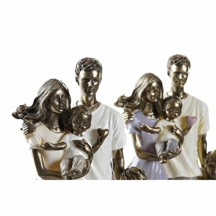 Figura Decorativa DKD Home Decor Dorado Resina Moderno Familia (17,5 x 8,5 x 26 cm) (2 Unidades) 2