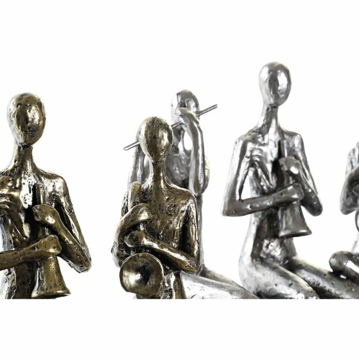 Figura Decorativa DKD Home Decor Dorado Cobre Resina Músico Moderno (18 x 8 x 21 cm) (2 Unidades) 2