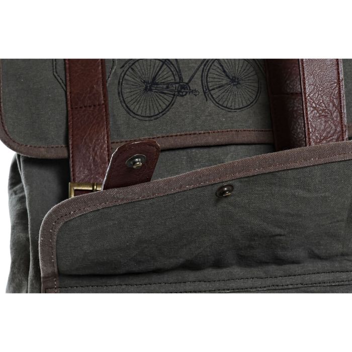 Mochila Casual DKD Home Decor Canvas Bicicleta Gris Marrón (33 x 12 x 47 cm) 6