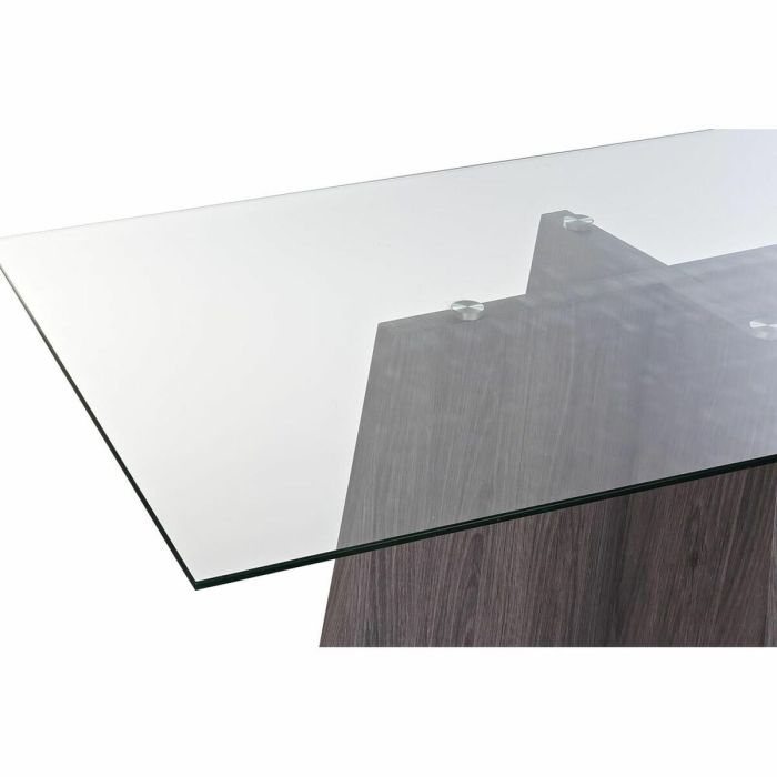 Mesa de Comedor DKD Home Decor Cristal Gris Metal Transparente 160 x 90 x 75 cm 30 x 40 cm Madera MDF 1