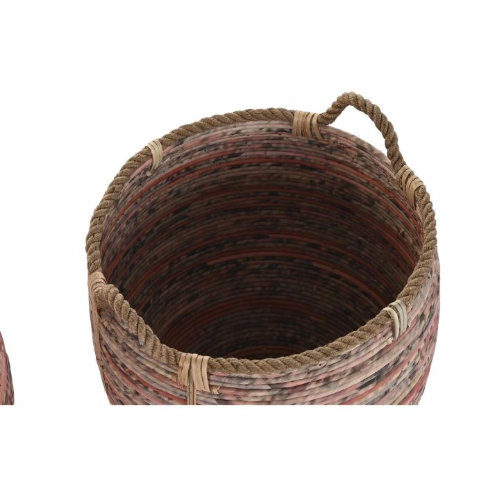 Juego de Cestas DKD Home Decor Melocotón Natural Boho 52 x 52 x 58 cm 3