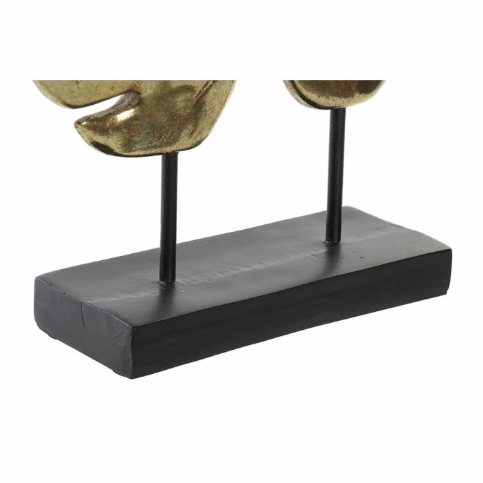 Figura Decorativa DKD Home Decor Negro Dorado Metal Resina Hoja de planta (25,5 x 6 x 34 cm) 2