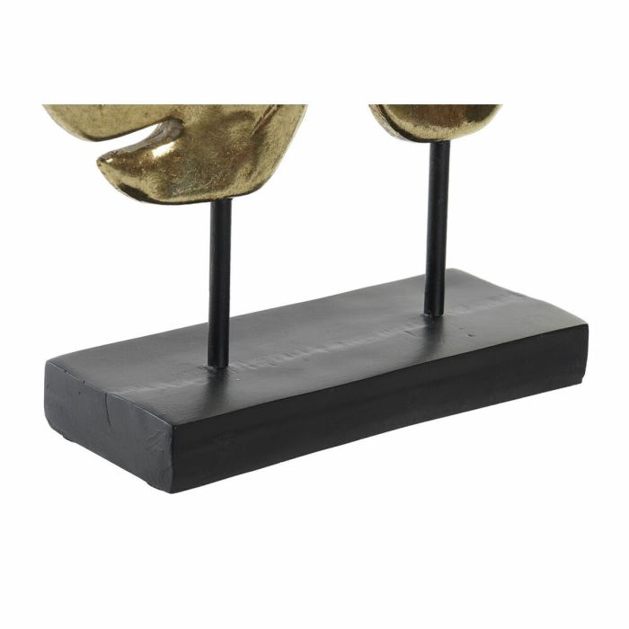 Figura Decorativa DKD Home Decor Negro Dorado Tropical Hoja de planta 25,5 x 6 x 34 cm 2