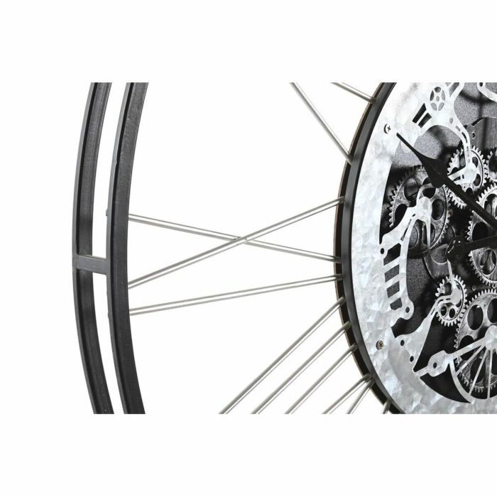 Reloj de Pared DKD Home Decor Plateado Negro Hierro (80 x 7 x 80 cm) 1