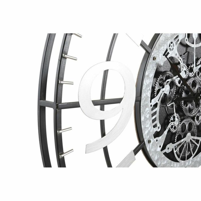 Reloj de Pared DKD Home Decor Plateado Negro Hierro (80 x 7 x 80 cm) 1