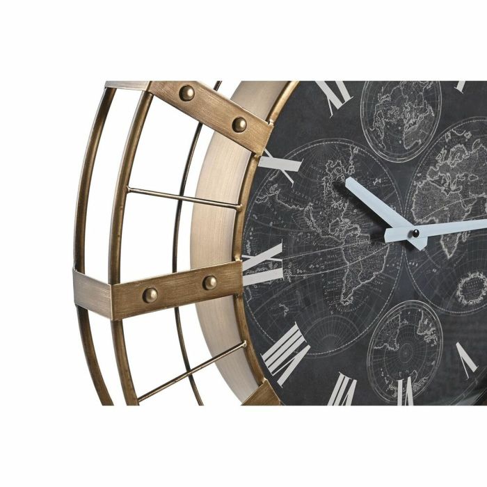 Reloj de Pared DKD Home Decor 60 x 6,5 x 78 cm Cristal Plateado Negro Dorado Hierro (2 Unidades) 1