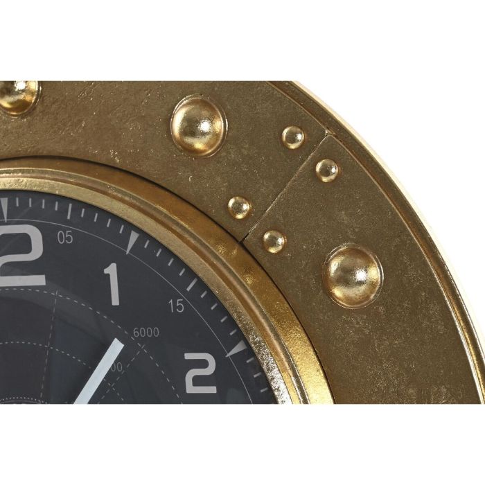 Reloj de Pared DKD Home Decor 48,5 x 6 x 48,5 cm Cristal Plateado Negro Dorado Hierro (2 Unidades) 2