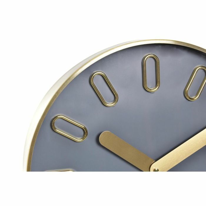 Reloj de Pared DKD Home Decor 35,5 x 4,2 x 35,5 cm Cristal Gris Dorado Aluminio Blanco Moderno (2 Unidades) 1