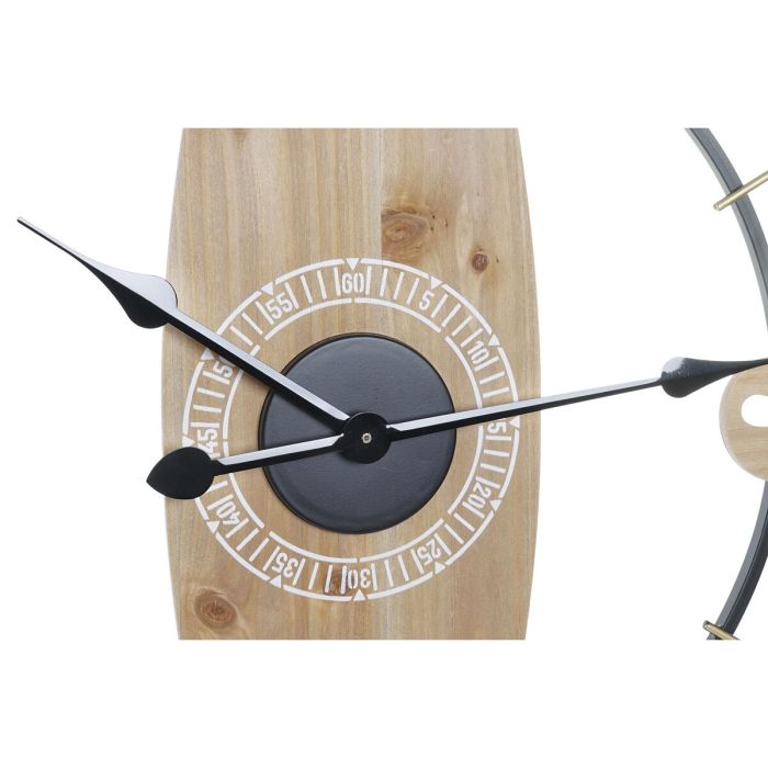 Reloj de Pared DKD Home Decor 61 x 4,5 x 66 cm Natural Blanco Hierro Madera MDF (2 Unidades) 2