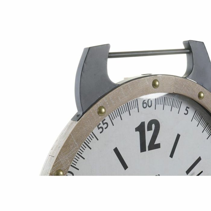 Reloj de Pared DKD Home Decor Natural MDF Blanco Hierro (52 x 5 x 60 cm) 1