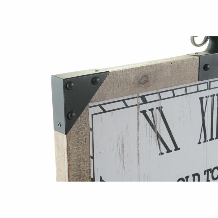 Reloj de Pared DKD Home Decor Natural MDF Blanco Hierro (60 x 4,5 x 75 cm) 1