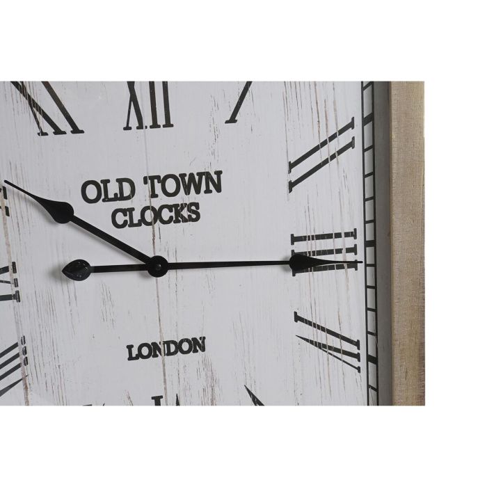 Reloj de Pared DKD Home Decor Natural MDF Blanco Hierro (60 x 4,5 x 75 cm) 2
