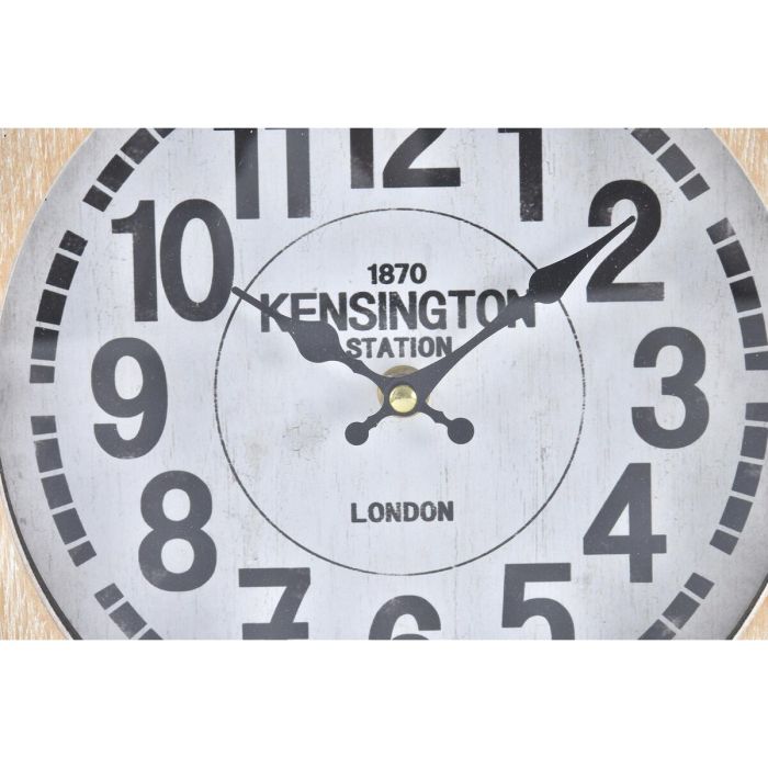 Reloj de Mesa DKD Home Decor Natural MDF Blanco Hierro (25,8 x 8 x 32 cm) (2 Unidades) 2