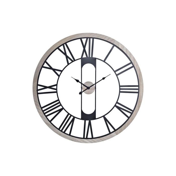 Reloj de Pared DKD Home Decor Negro Metal Madera (70 x 4 x 70 cm)