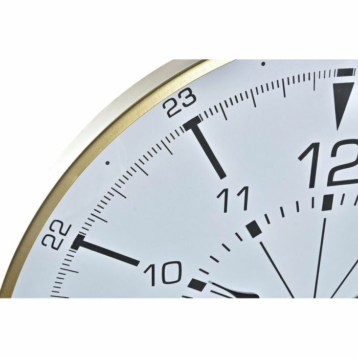 Reloj de Pared DKD Home Decor Cristal Dorado Metal Blanco Brújula (60 x 3 x 60 cm) 1
