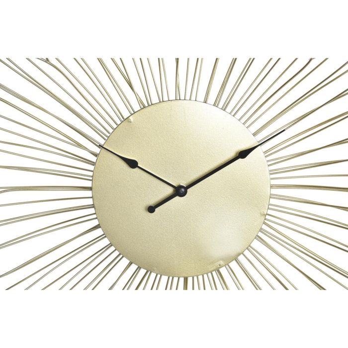Reloj de Pared DKD Home Decor Flor Dorado Metal (57 x 4 x 57 cm) 2