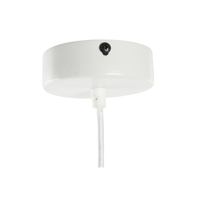 Lámpara de Techo DKD Home Decor Metal Blanco Marrón claro Ratán 50 W (30 x 30 x 38 cm) 2
