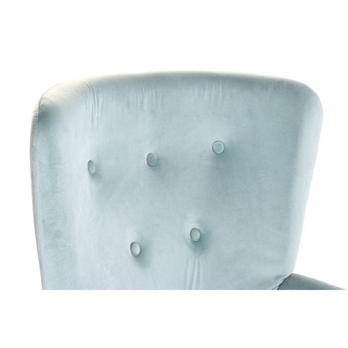 Mecedora DKD Home Decor 68 x 90 x 92 cm Natural Negro Metal Azul cielo