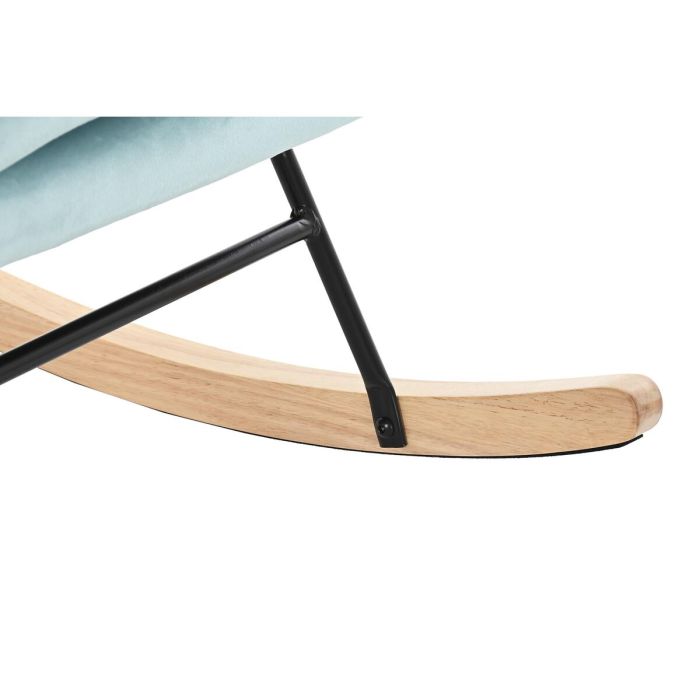 Mecedora DKD Home Decor 68 x 90 x 92 cm Natural Negro Metal Azul cielo