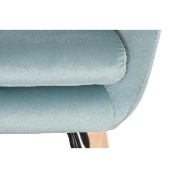 Mecedora DKD Home Decor 68 x 90 x 92 cm Natural Negro Metal Azul cielo