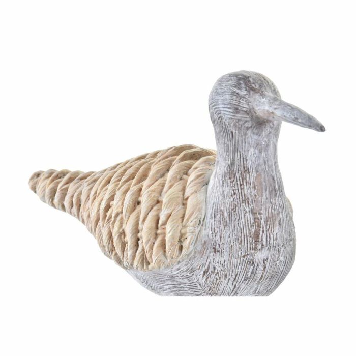 Figura Decorativa DKD Home Decor Gris Natural Pájaro Mediterráneo 23 x 9 x 26,7 cm 2