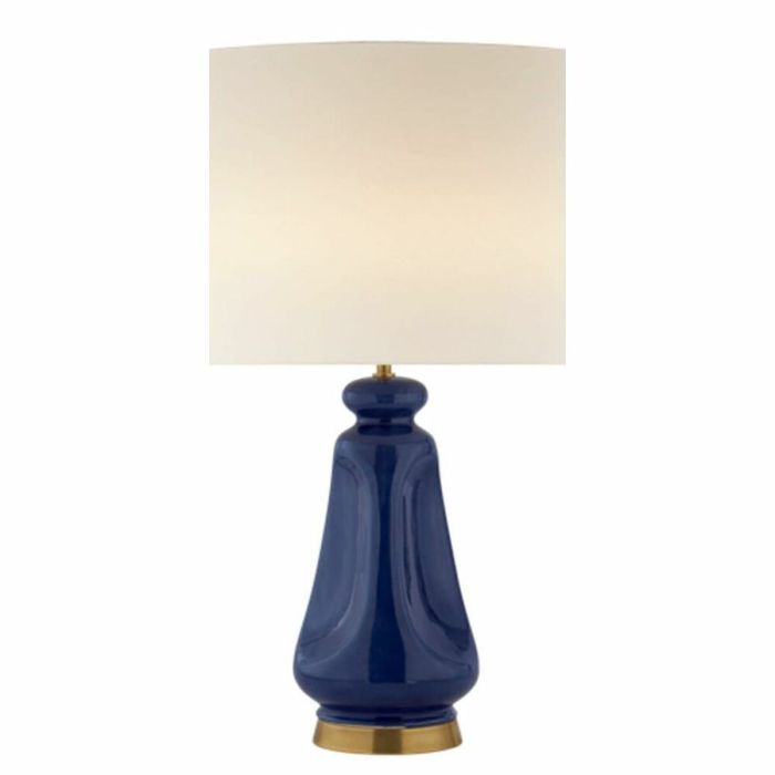 Lámpara de mesa DKD Home Decor Beige Azul marino Porcelana 35 x 35 x 64 cm