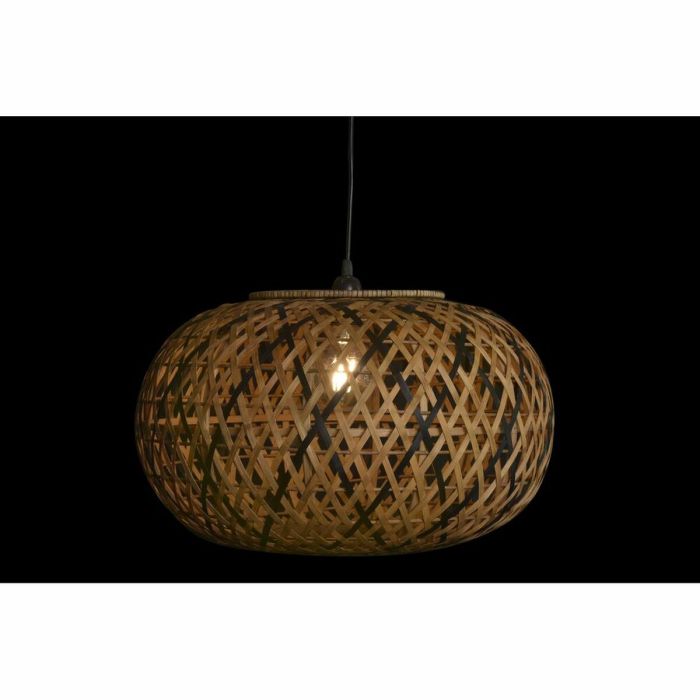 Lámpara de Techo DKD Home Decor Marrón Negro Bambú 50 W 51 x 51 x 30 cm 1