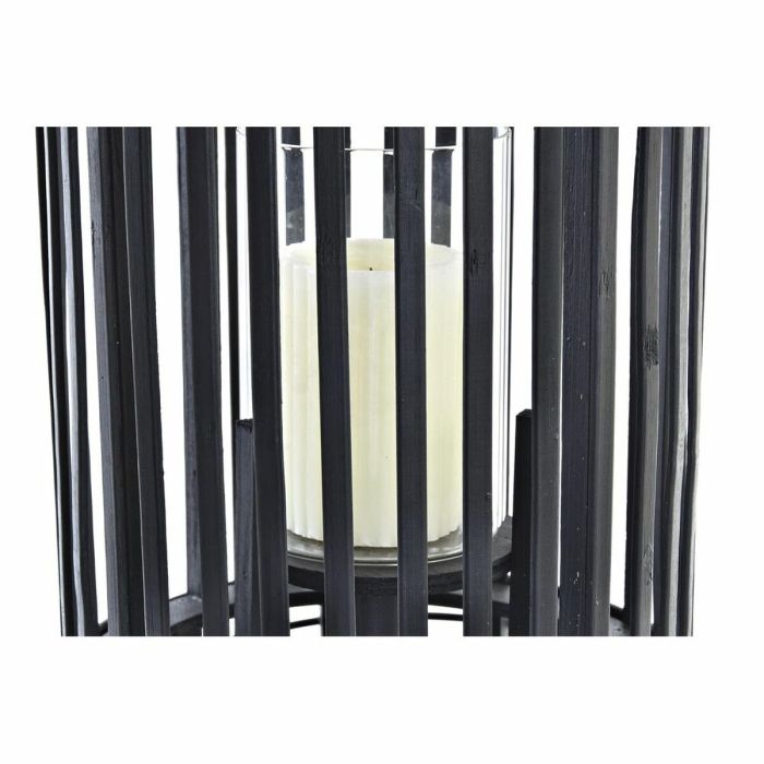 Farol DKD Home Decor Cristal Negro Bambú (24 x 24 x 51 cm) 2