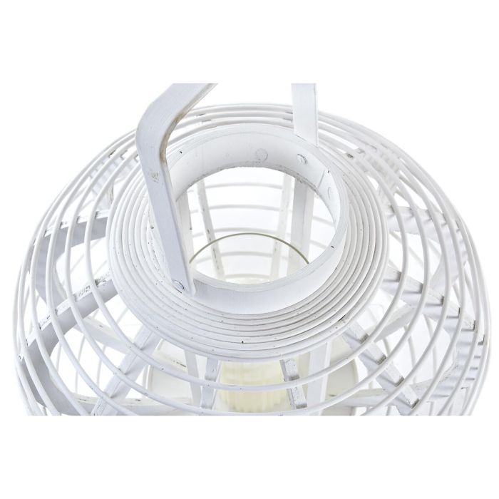 Farol DKD Home Decor Cristal Blanco Bambú (35 x 35 x 29 cm) 1