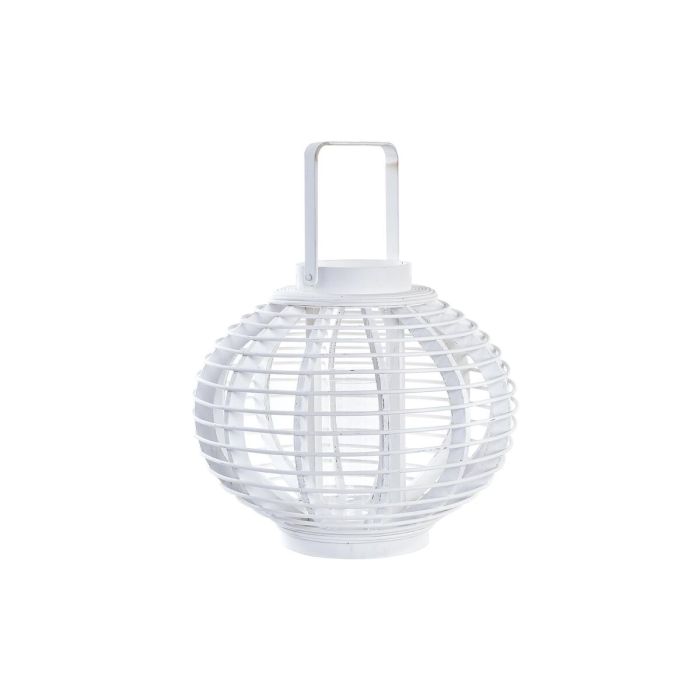 Farol DKD Home Decor Cristal Blanco Bambú (35 x 35 x 29 cm)