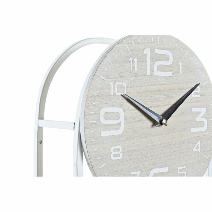 Reloj de Pared DKD Home Decor Natural Metal MDF Blanco (25,5 x 11,5 x 71 cm) 1