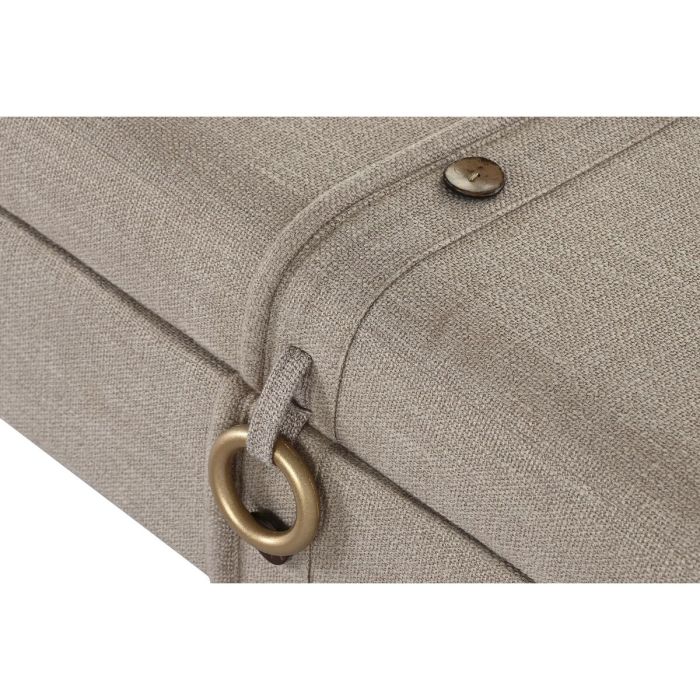 Banco baúl DKD Home Decor 114 x 44 x 40 cm Beige Metal 4