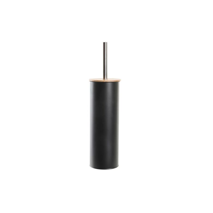 Escobilla para el Baño DKD Home Decor Natural Negro Metal Aluminio Bambú Loft (9,5 x 9,5 x 38 cm) 1