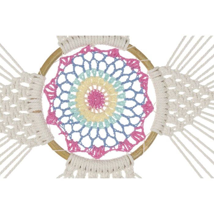 Atrapasueños DKD Home Decor Plumas Algodón Blanco Ratán Boho (52 x 1 x 145 cm) (1) 3