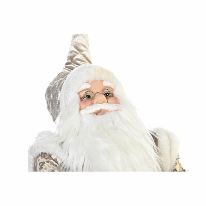 Figura Decorativa DKD Home Decor Papá Noel Navidad Gris Champán Madera 42 x 22 x 48 cm 3
