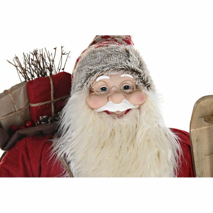 Adorno Navideño DKD Home Decor Papá Noel Rojo Gris PVC Madera 60 x 50 x 124 cm 3