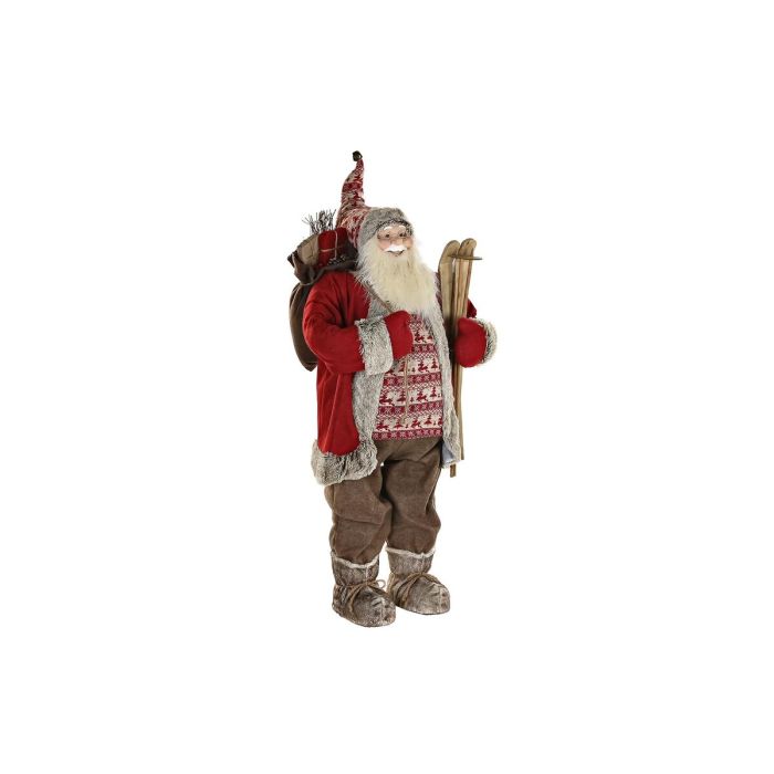 Figura Navidad Tradicional DKD Home Decor Rojo Gris Claro 50 x 124 x 60 cm