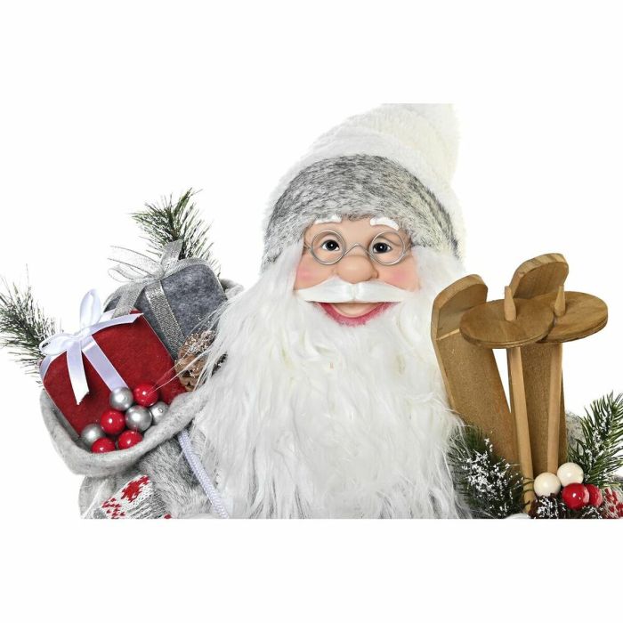 Adorno Navideño DKD Home Decor Papá Noel Blanco Rojo Gris PVC Madera 32 x 20 x 64 cm 1