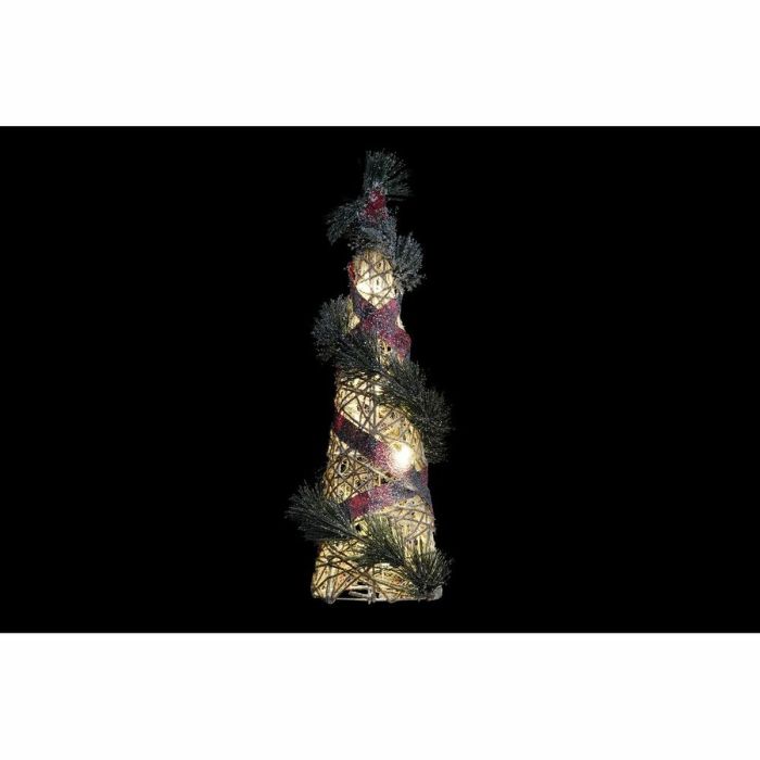 Decoración DKD Home Decor Conos Navidad LED Rojo Verde Natural Nevado 20 x 20 x 80 cm (3 Piezas) 1