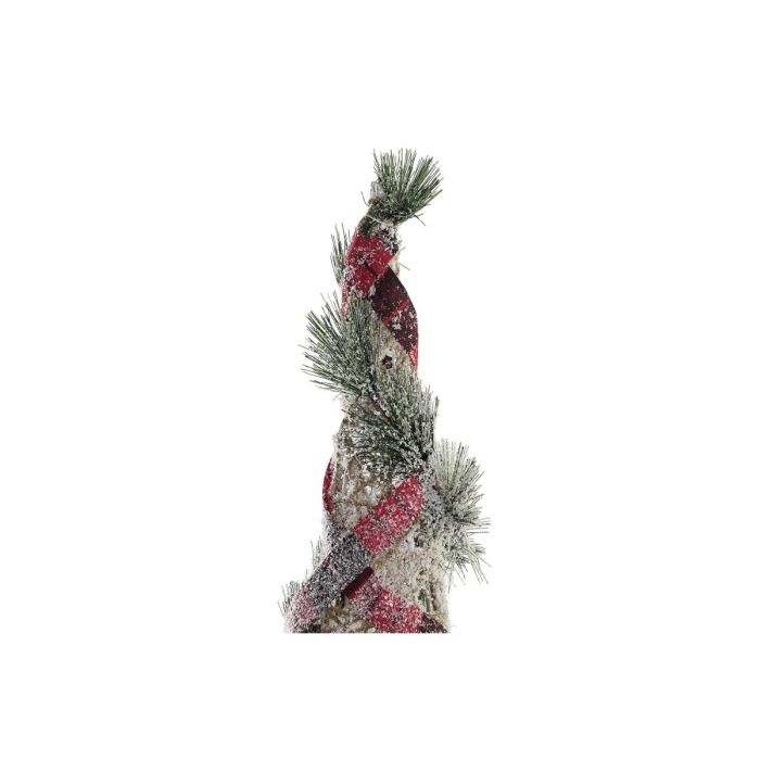 Decoración DKD Home Decor Conos Navidad LED Rojo Verde Natural Nevado 20 x 20 x 80 cm (3 Piezas) 3