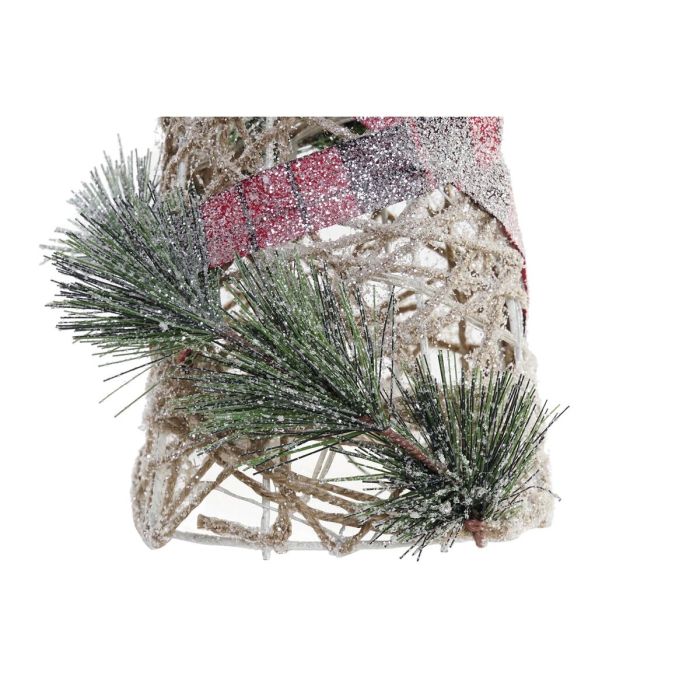 Decoración DKD Home Decor Conos Navidad LED Rojo Verde Natural Nevado 20 x 20 x 80 cm (3 Piezas) 2