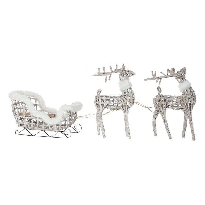 Decoracion Navidad Alpina DKD Home Decor Blanco 30 x 37 x 60 cm Set de 3