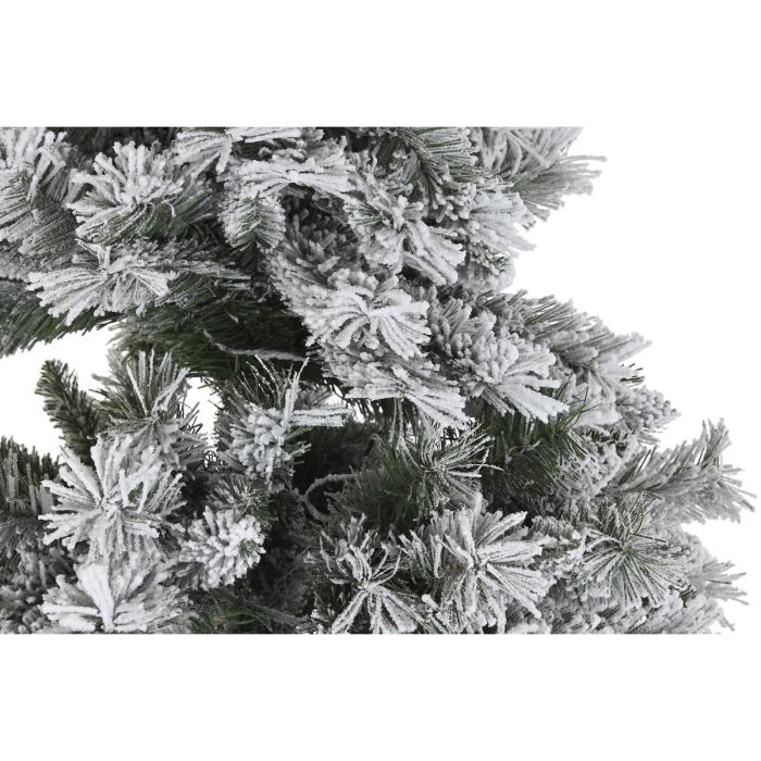 Árbol de Navidad DKD Home Decor Metal Polietileno Blanco Verde Nevado (130 x 130 x 218 cm) 1