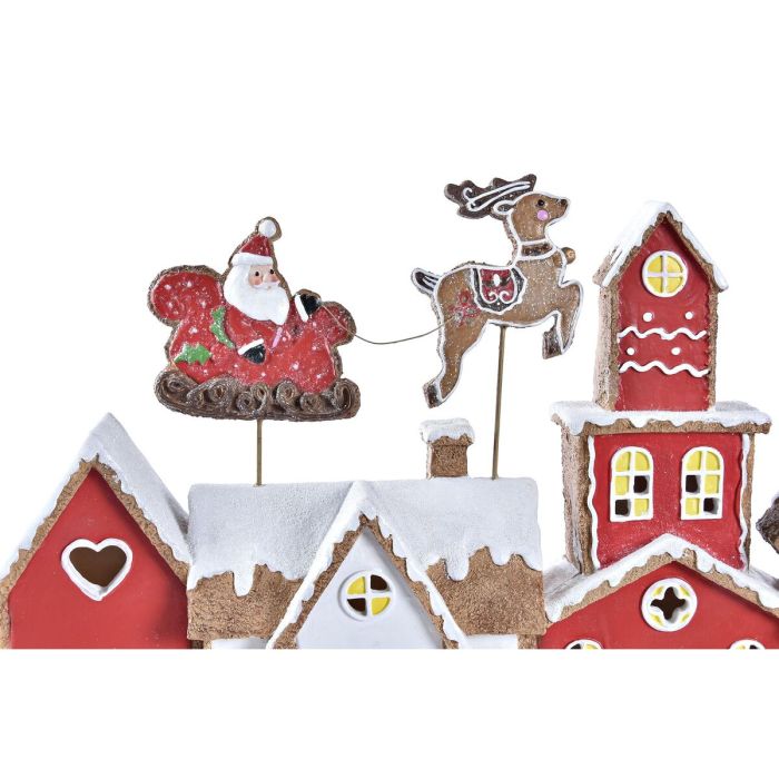 Adorno Navideño DKD Home Decor Casa Blanco Rojo Resina 41 x 7,5 x 27 cm 1