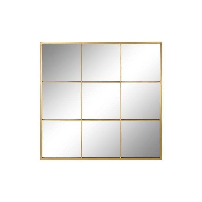 Espejo de pared DKD Home Decor Dorado Cristal Hierro Ventana 90 x 2 x 90 cm 90 x 1,8 x 90 cm 1