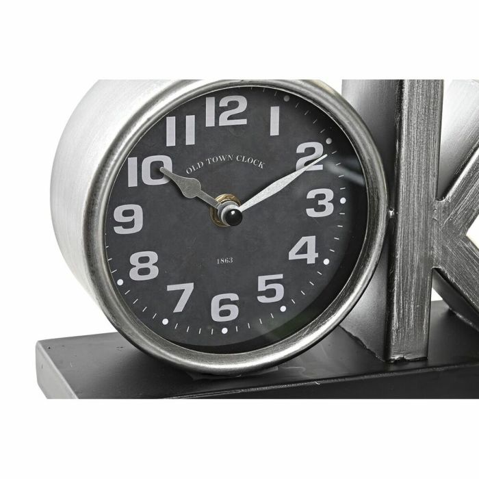 Reloj de Mesa DKD Home Decor Plateado Negro Hierro OK (23 x 8 x 15 cm) (2 Unidades) 2