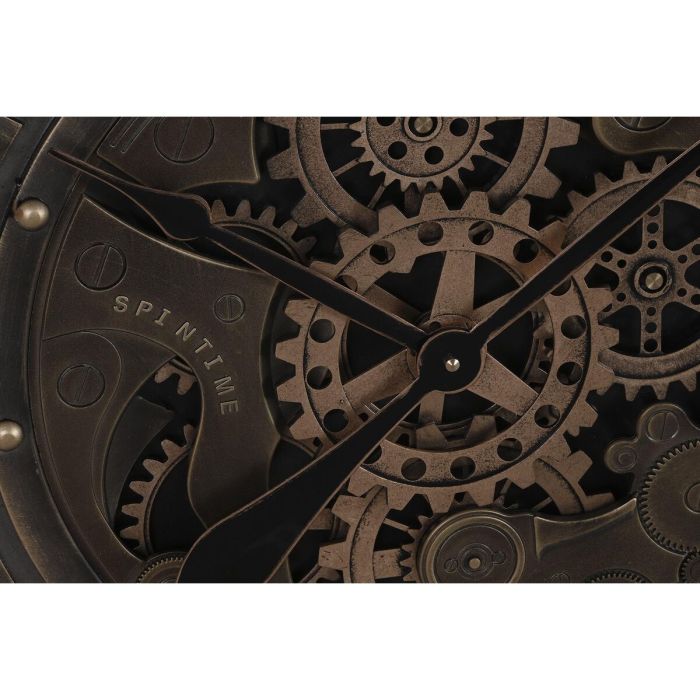Reloj de Pared DKD Home Decor Engranajes Negro Dorado Hierro (80 x 6,5 x 80 cm) 2