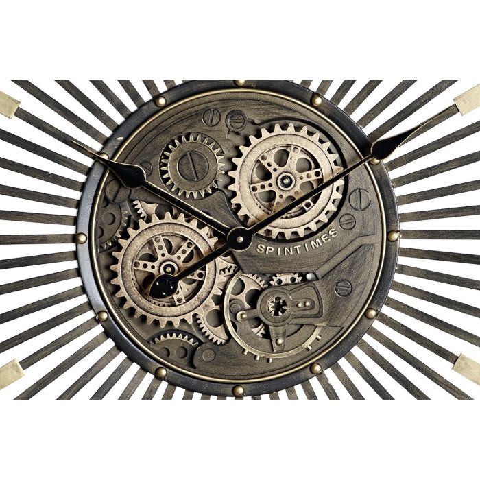 Reloj de Pared DKD Home Decor Negro Dorado Hierro Vintage 65 x 6,7 x 65 cm 3