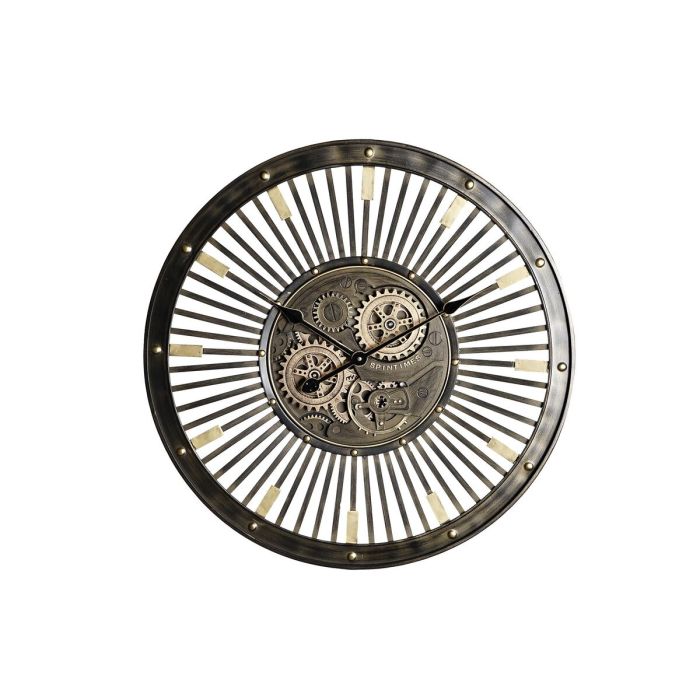Reloj Pared Vintage DKD Home Decor Plateado Negro 6.7 x 65 x 65 cm